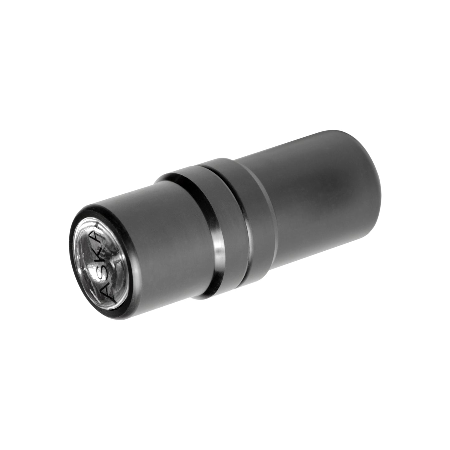 Assembled joint protector with subtle ringed design on black finish.