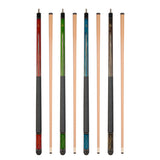 ASKA Set of 4 Pool Cue Sticks 58", Hard Rock Canadian Maple, 13mm Hard Glued On Tip, Mixed Weights and Colors, L22S4