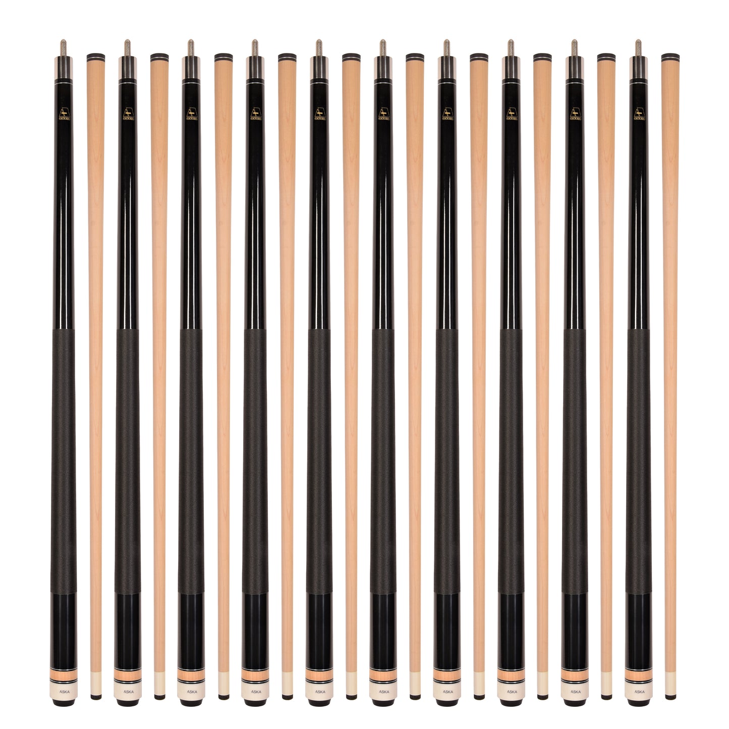 Lot of 10 BLACK ASKA L2 Billiard Pool Cues, 58