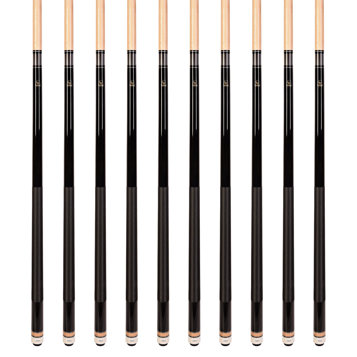 Lot of 10 BLACK ASKA L2 Billiard Pool Cues, 58