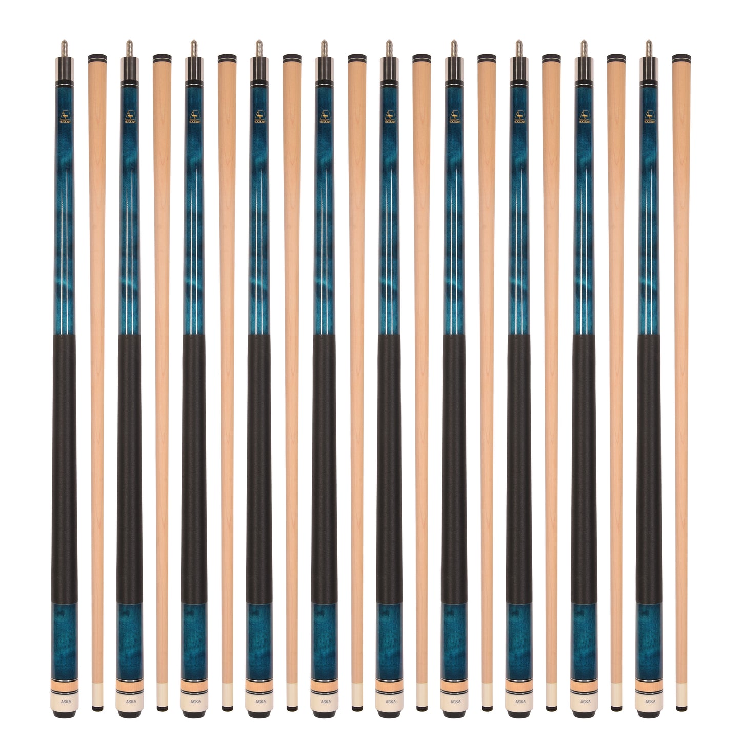 Lot of 10 BLUE ASKA L2 Billiard Pool Cues, 58