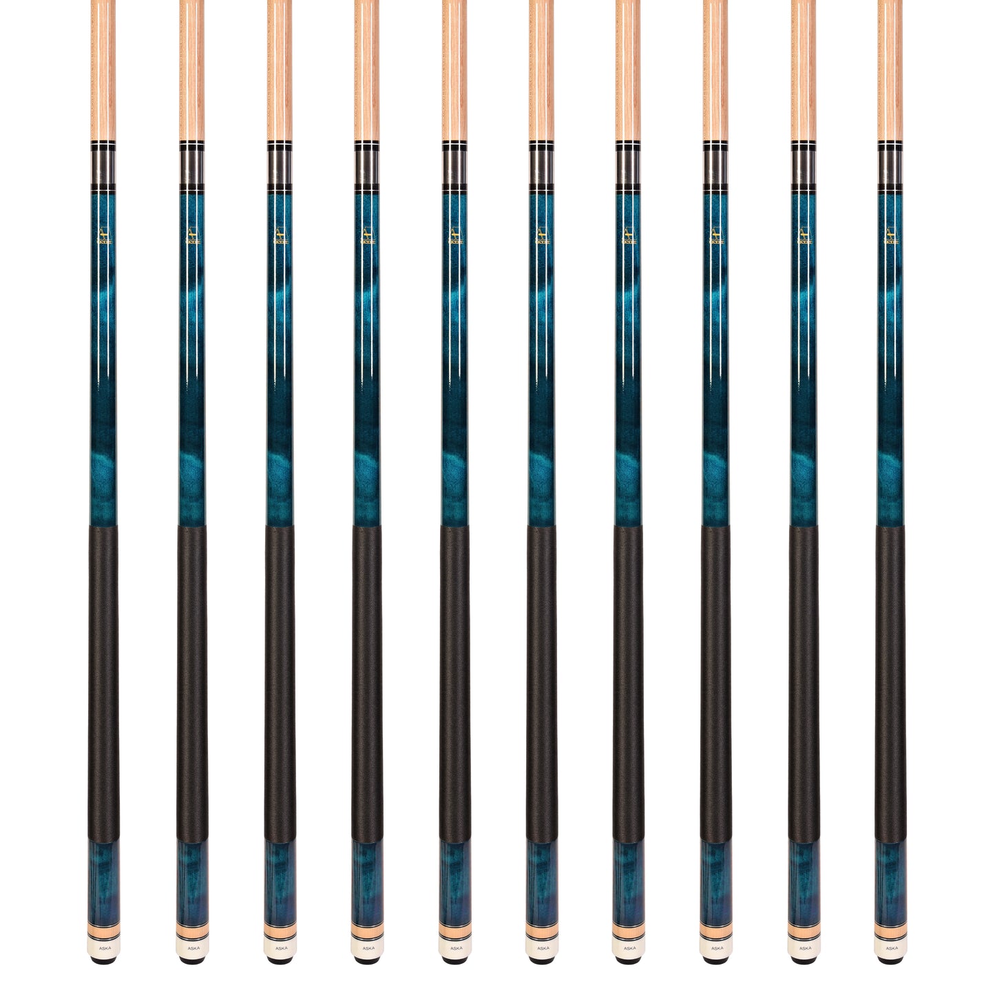 Lot of 10 BLUE ASKA L2 Billiard Pool Cues, 58