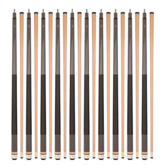 Lot of 10 GREY ASKA L2 Billiard Pool Cues, 58" Hard Rock Canadian Maple, 13mm Hard Tip, Mixed Weights, (L2S10GRY)