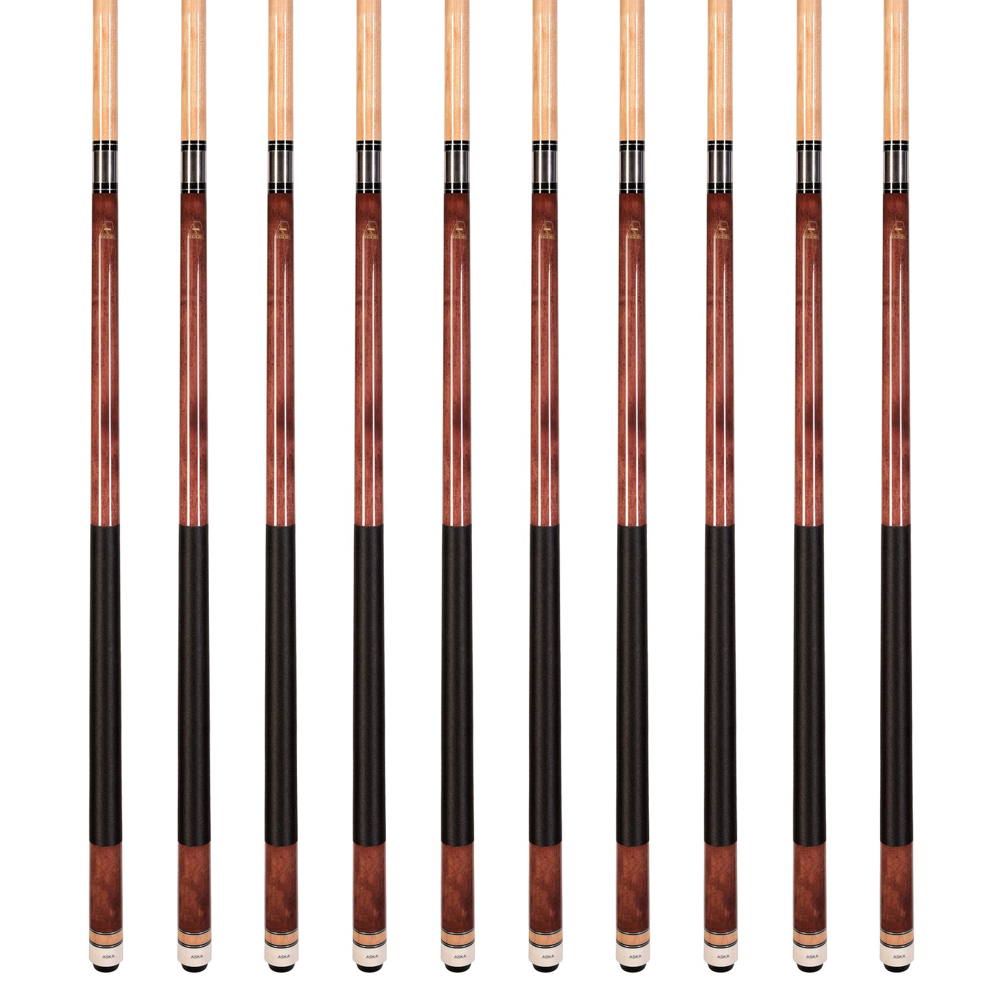Lot of 10 Mahogany ASKA L2 Billiard Pool Cues, 58