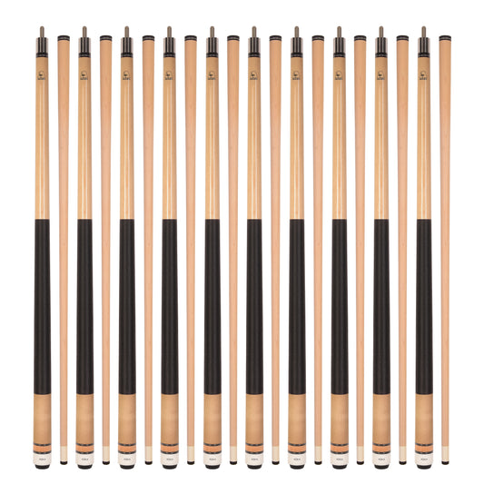 Lot of 10 Natural Maple ASKA L2 Billiard Pool Cues, 58" Hard Rock Canadian Maple, 13mm Hard Tip, Mixed Weights, (L2S10NAT)
