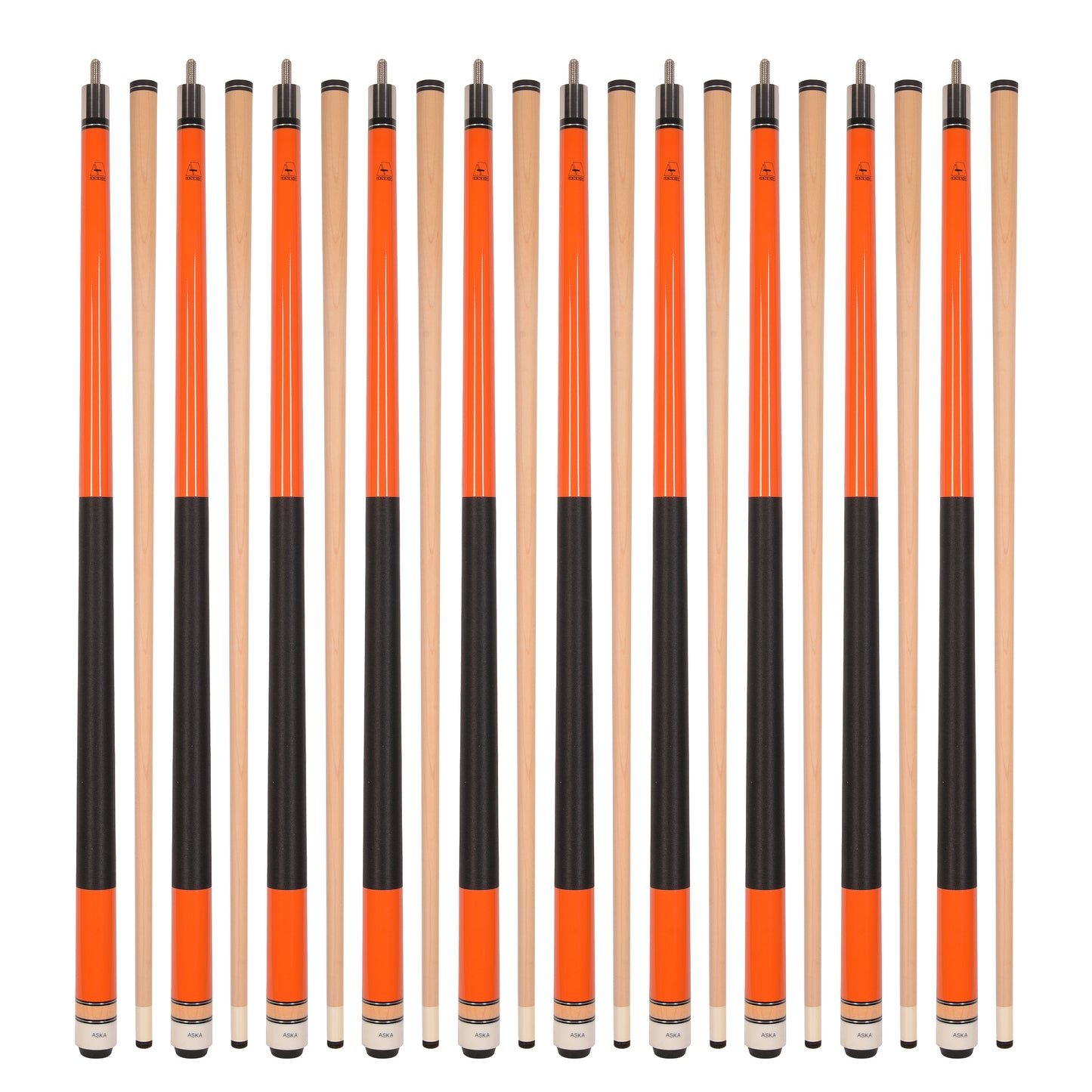 Lot of 10 ORANGE ASKA L2 Billiard Pool Cues, 58