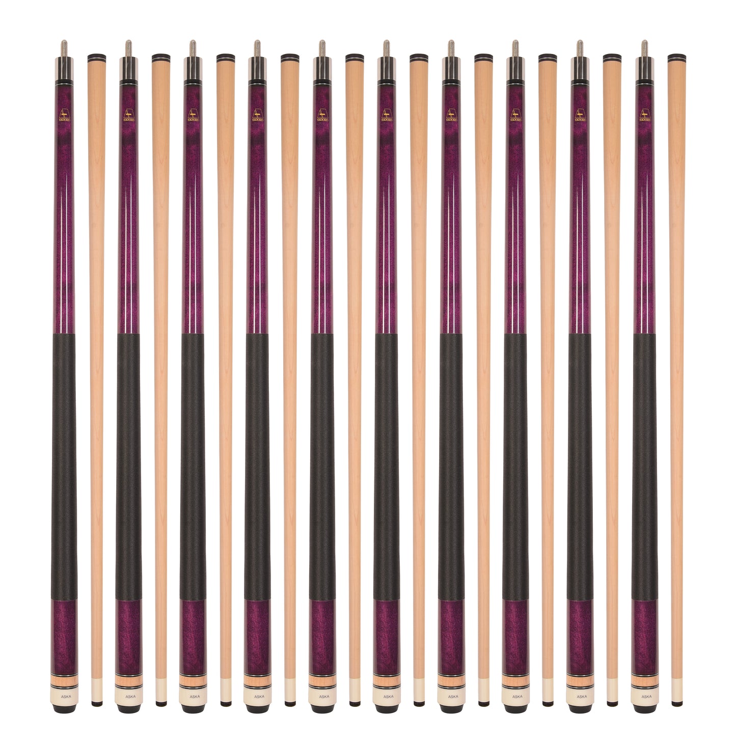 Lot of 10 PURPLE ASKA L2 Billiard Pool Cues, 58