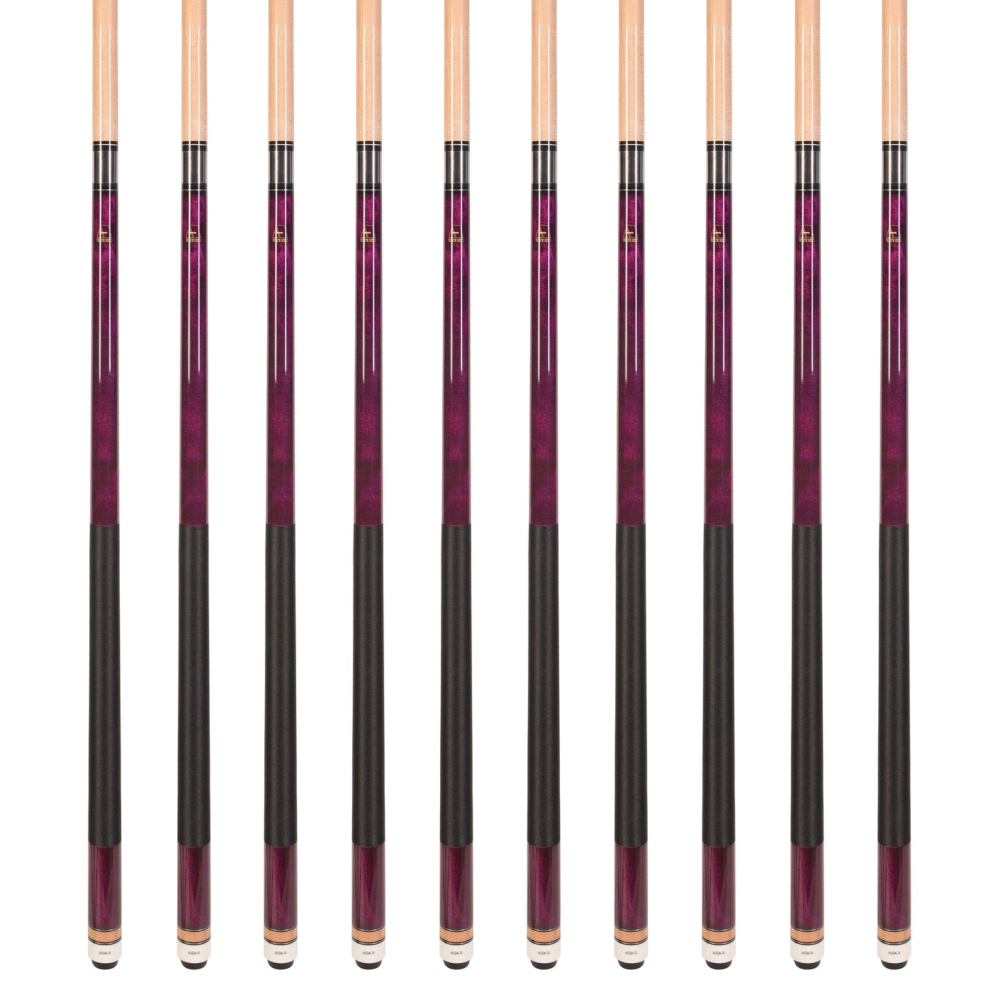 Lot of 10 PURPLE ASKA L2 Billiard Pool Cues, 58
