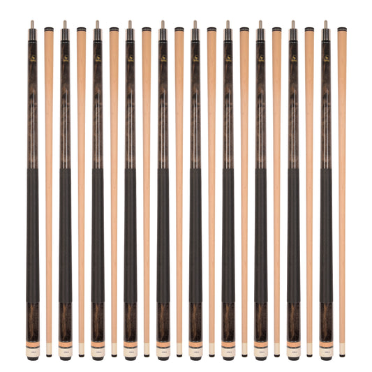 Lot of 10 SMOKE ASKA L2 Billiard Pool Cues, 58" Hard Rock Canadian Maple, 13mm Hard Tip, Mixed Weights, (L2S10SMK)
