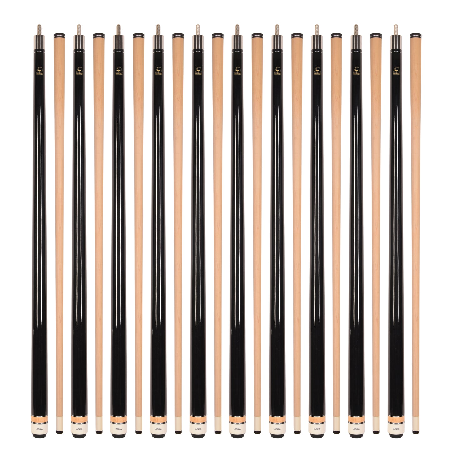 Lot of 10  Black ASKA L3 Billiard Pool Cues, 58