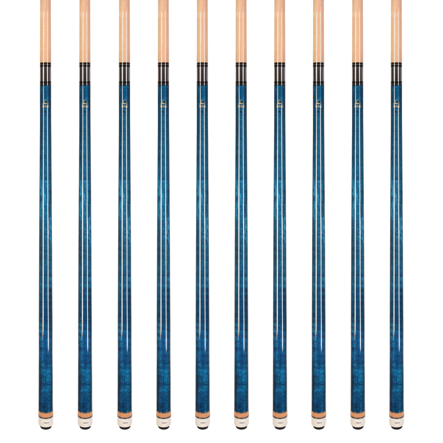 Lot of 10  Blue ASKA L3 Billiard Pool Cues, 58