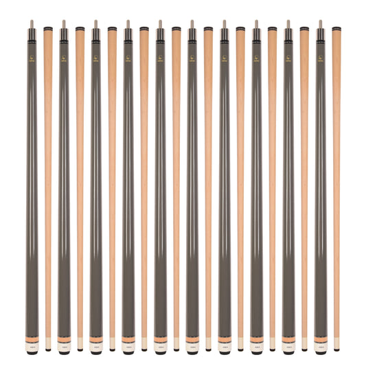 Lot of 10  Grey ASKA L3 Billiard Pool Cues, 58" Hard Rock Canadian Maple, 13mm Hard Tip, Mixed Weights, (L3S10GRY)