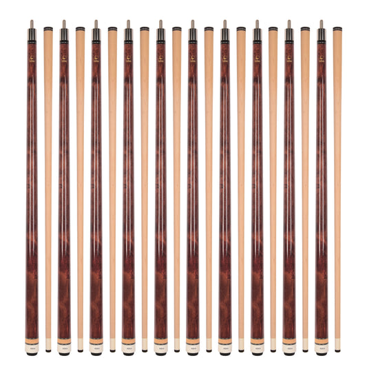 Lot of 10  Mahogany ASKA L3 Billiard Pool Cues, 58" Hard Rock Canadian Maple, 13mm Hard Tip, Mixed Weights, (L3S10MAH)