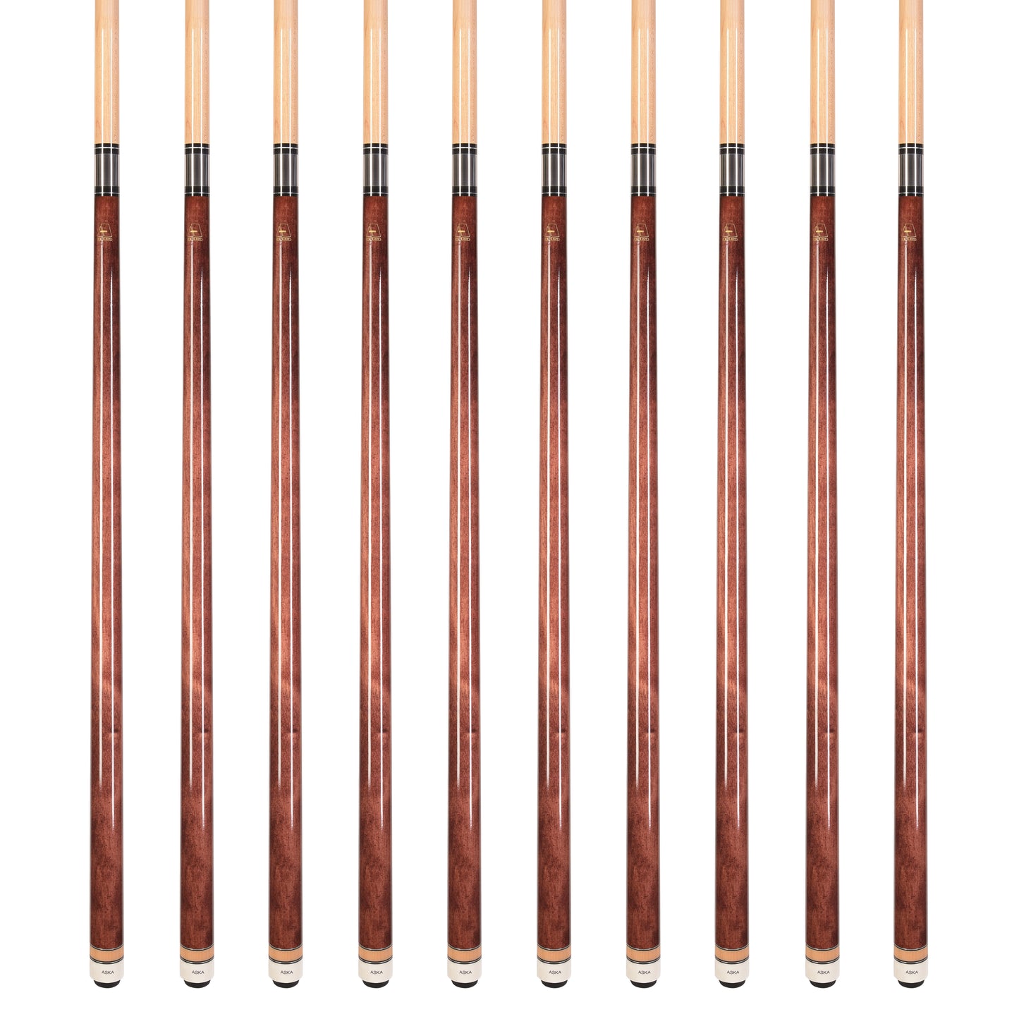 Lot of 10  Mahogany ASKA L3 Billiard Pool Cues, 58
