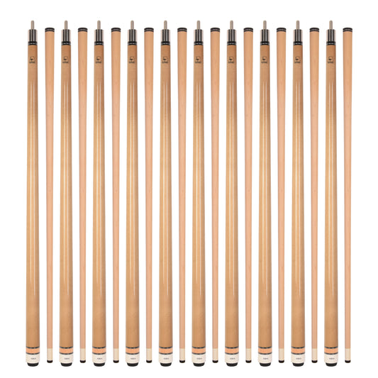 Lot of 10  Natural Maple ASKA L3 Billiard Pool Cues, 58" Hard Rock Canadian Maple, 13mm Hard Tip, Mixed Weights, (L3S10NAT)