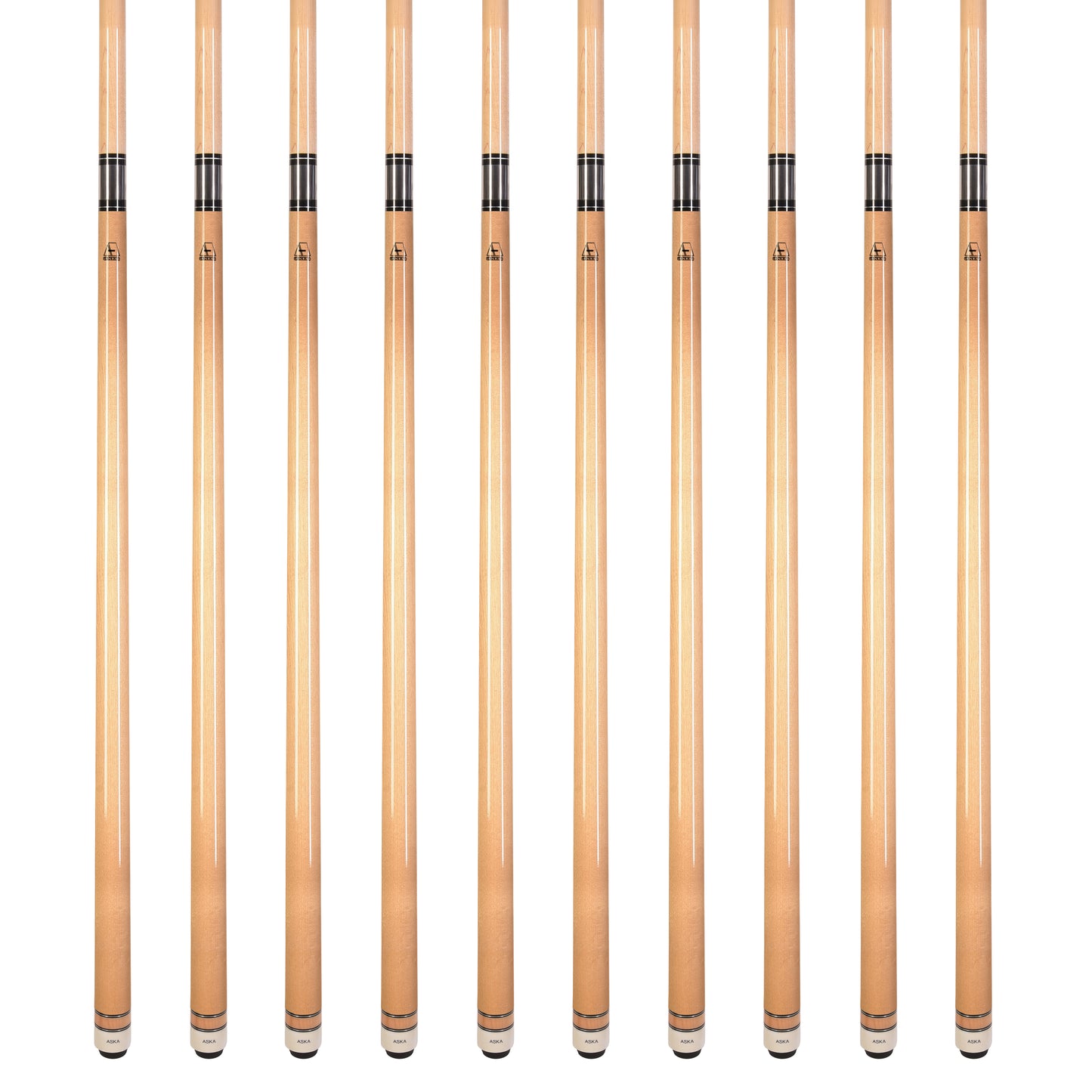 Lot of 10  Natural Maple ASKA L3 Billiard Pool Cues, 58