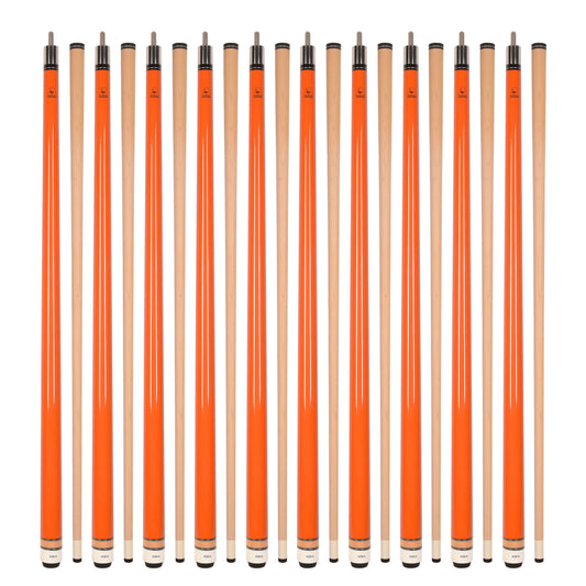 Lot of 10  Orange ASKA L3 Billiard Pool Cues, 58" Hard Rock Canadian Maple, 13mm Hard Tip, Mixed Weights, (L3S10ORG)