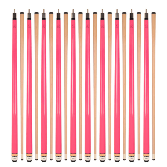 Lot of 10  Pink ASKA L3 Billiard Pool Cues, 58" Hard Rock Canadian Maple, 13mm Hard Tip, Mixed Weights, (L3S10PNK)