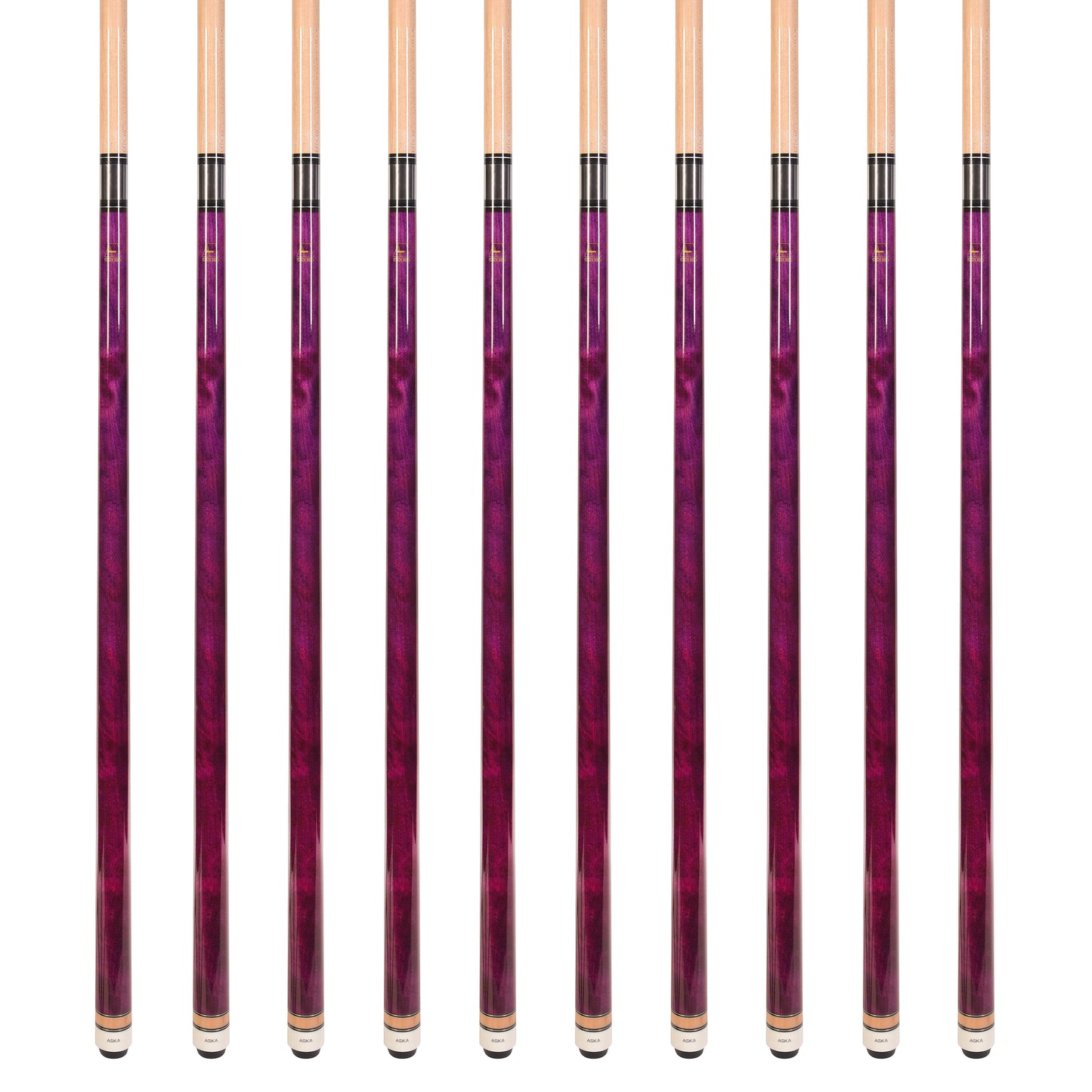 Lot of 10  ASKA Purple L3 Billiard Pool Cues, 58