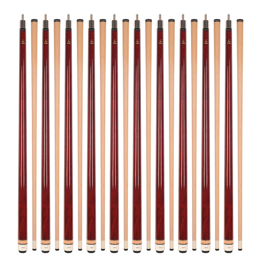 Lot of 10  Red ASKA L3 Billiard Pool Cues, 58" Hard Rock Canadian Maple, 13mm Hard Tip, Mixed Weights, (L3S10RD)