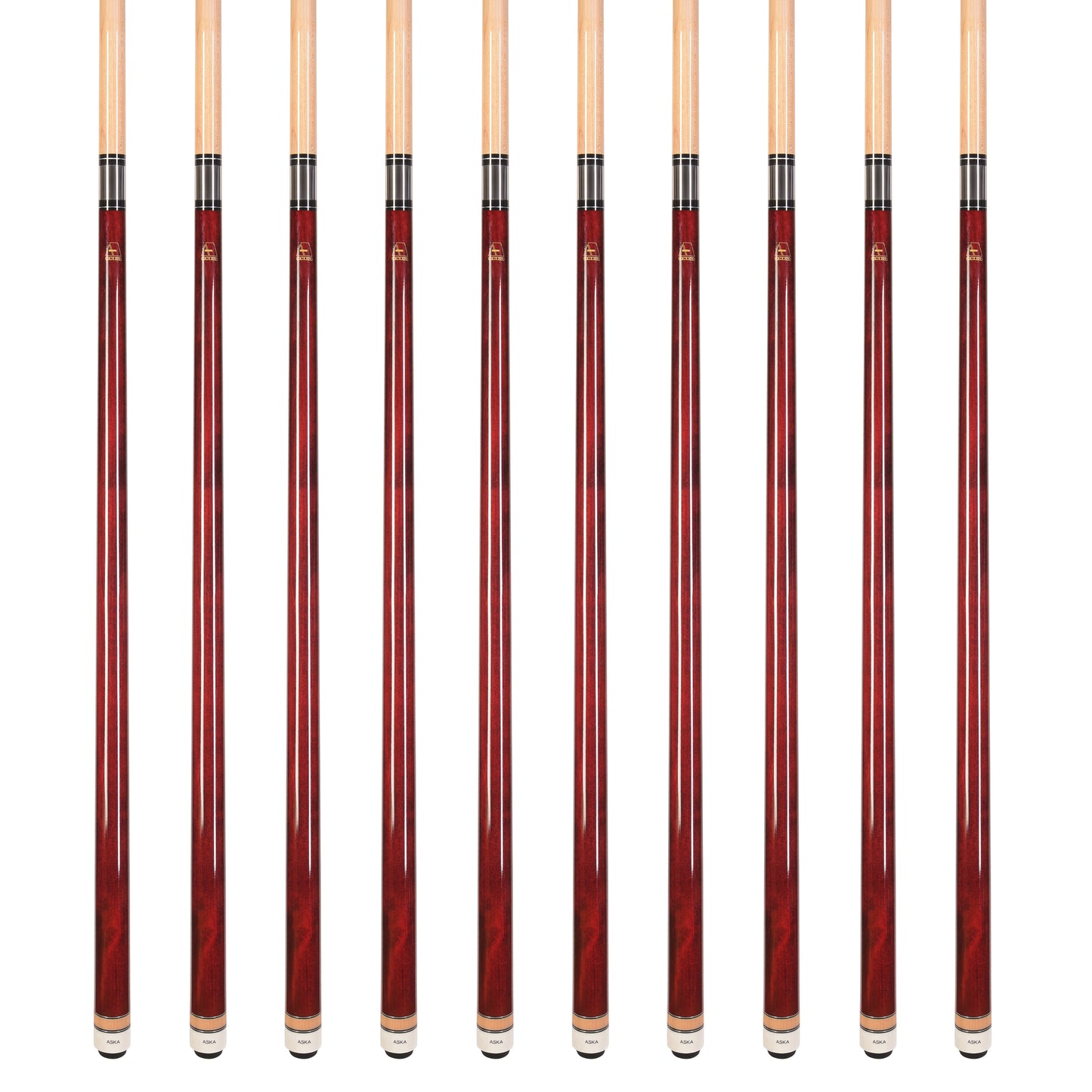 Lot of 10  Red ASKA L3 Billiard Pool Cues, 58