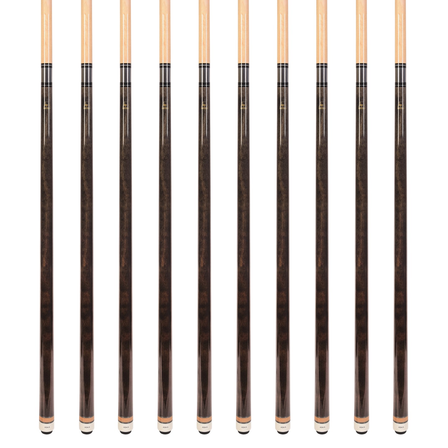 Lot of 10  Smoke ASKA L3 Billiard Pool Cues, 58