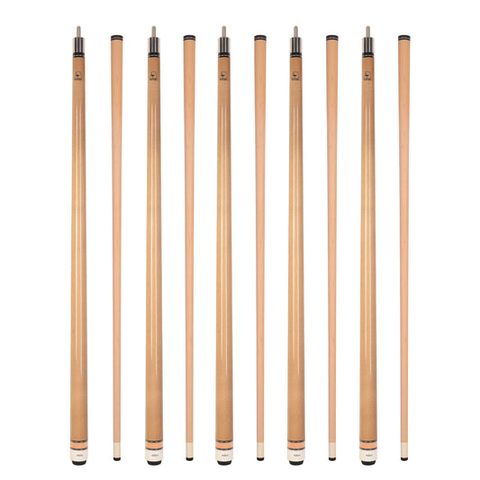 Set of 5 Aska L3 Natural Maple Pool Cue Sticks, 58", 13mm Tip, Hard Rock Canadian Maple Shaft, Wrapless, L3S5NAT