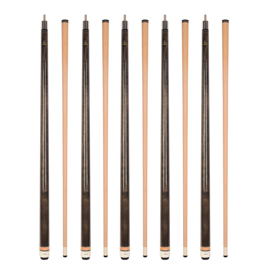Set of 5 Aska L3 Smoke Pool Cue Sticks, 58", 13mm Tip, Hard Rock Canadian Maple Shaft, Wrapless, L3S5SMK