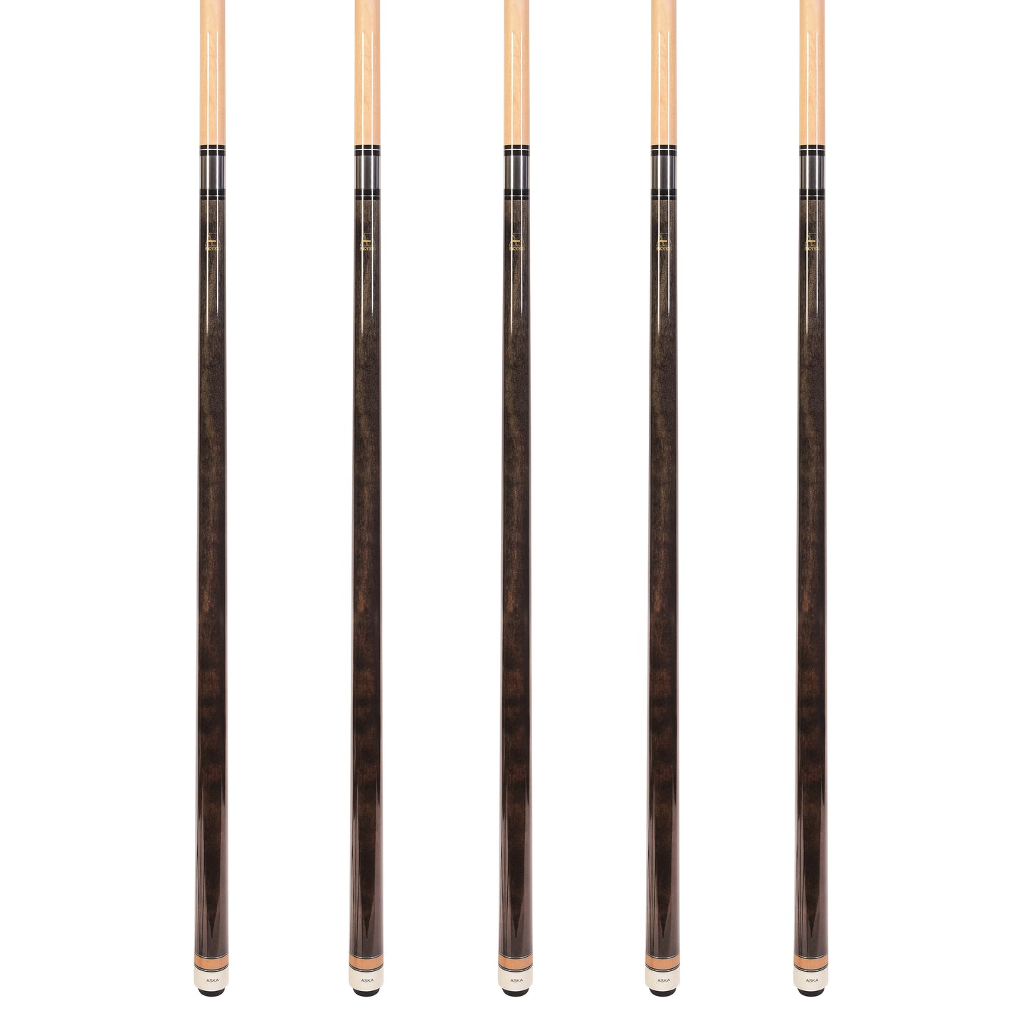 Set of 5 Aska L3 Smoke Pool Cue Sticks, 58