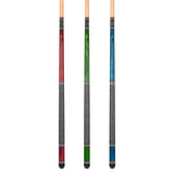 Set of 3 ASKA L9 Pool Cue Sticks 58", 2-Piece Construction, 5/16x18 Joint, Hard Rock Canadian Maple, 13mm Hard Glued On Tip, Mixed Weights and Colors, L9S3