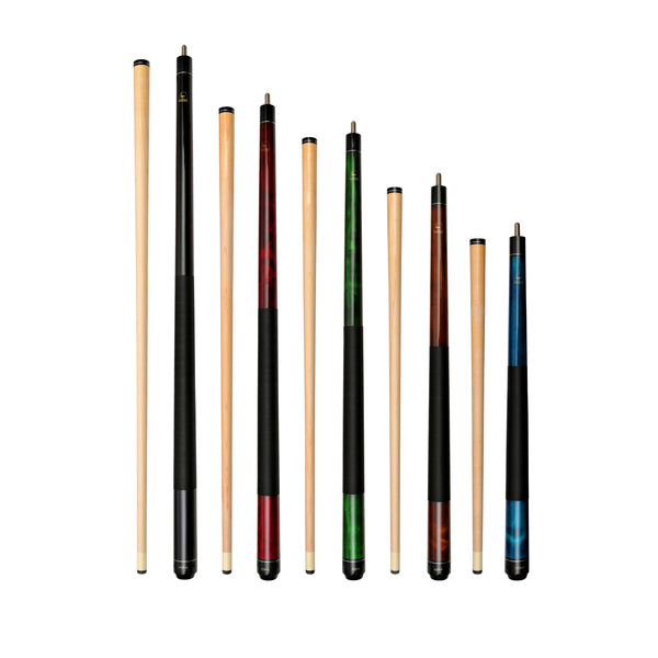 ASKA LS5 set of five short pool cues in and lengths.