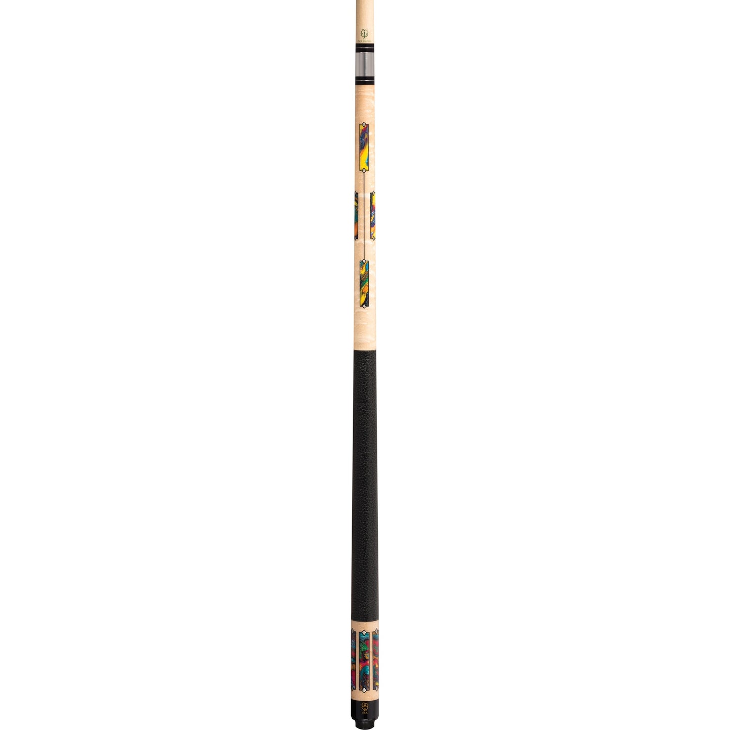 McDermott G1602 full-length pool cue with birdseye maple forearm and black leather wrap