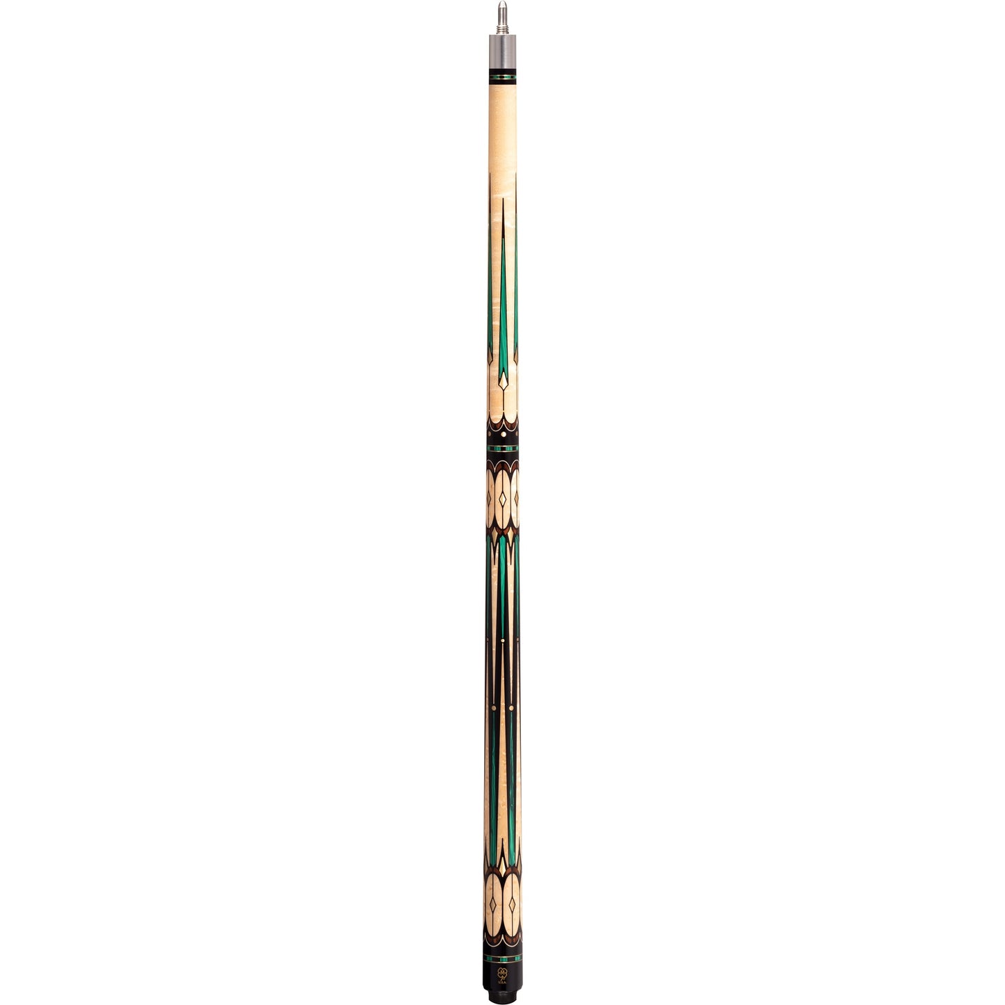 McDermott G3002 birdseye maple pool cue joint, close-up view.