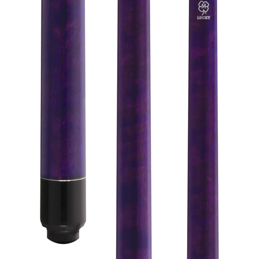 Lucky L69 Pool Cue – Purple Stain Maple, Wrapless Handle, Silver Rings, 3/8x10 Joint