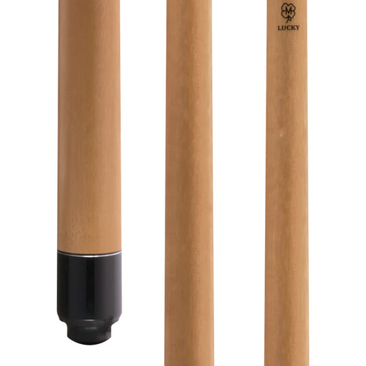Lucky L70 Pool Cue – Light Brown Stain Maple, Wrapless Handle, Silver Rings, 3/8x10 Joint