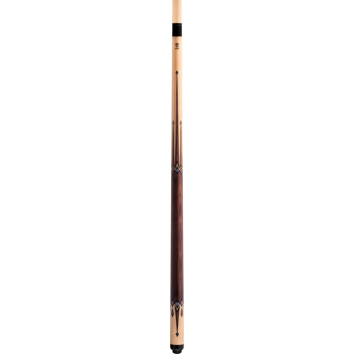 Lucky L76 Pool Cue – Natural Maple Finish, Graphic Overlay Points, No-Wrap Handle, 3/8x10 Joint billiard pool cue stick by ASKA