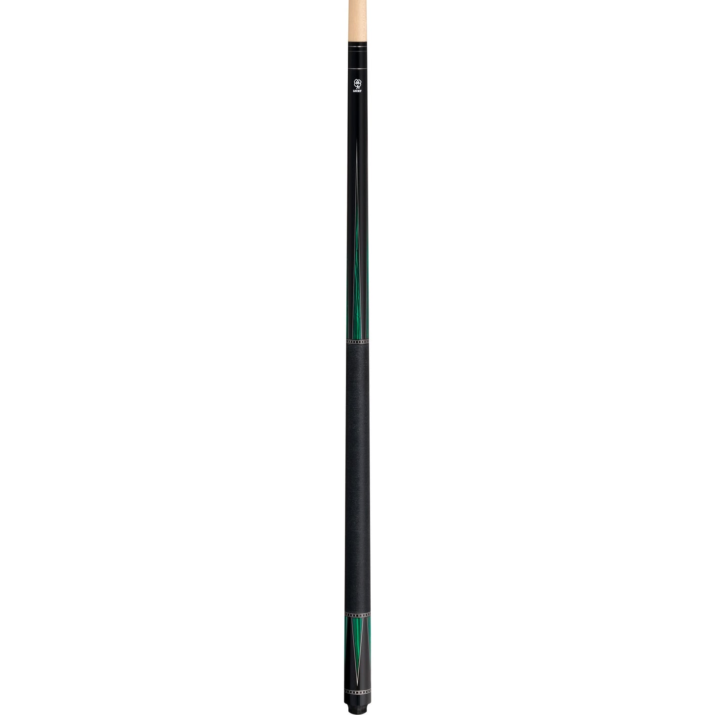 Lucky L77 Pool Cue – Black & Green Points Design, Irish Linen Wrap, Hard Rock Maple, 3/8x10 Joint billiard pool cue stick by ASKA