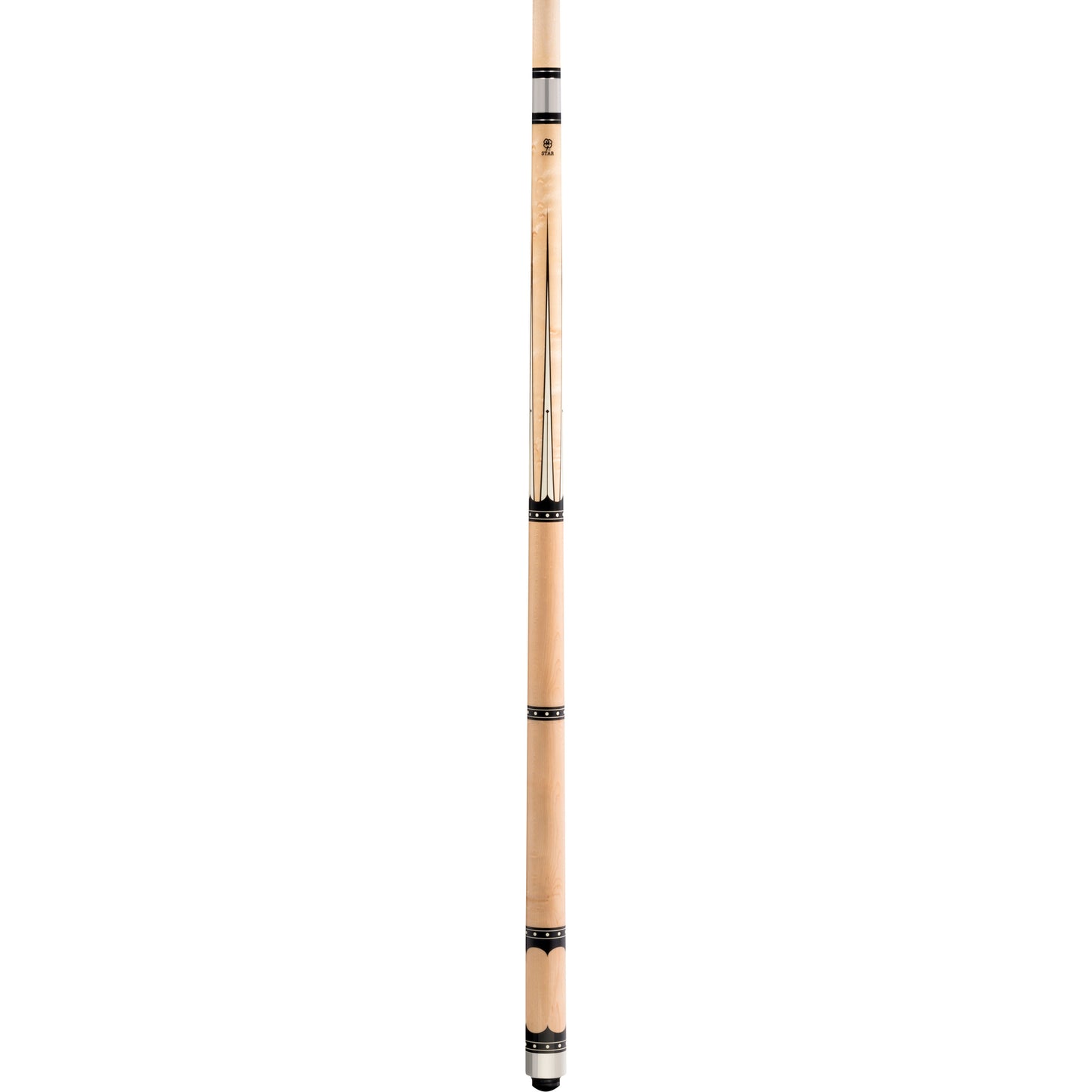 Full view of the McDermott S pool cue, showcasing its full length and design.
