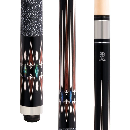 Star S84 pool cue showing butt, forearm, and shaft details. STAR-S