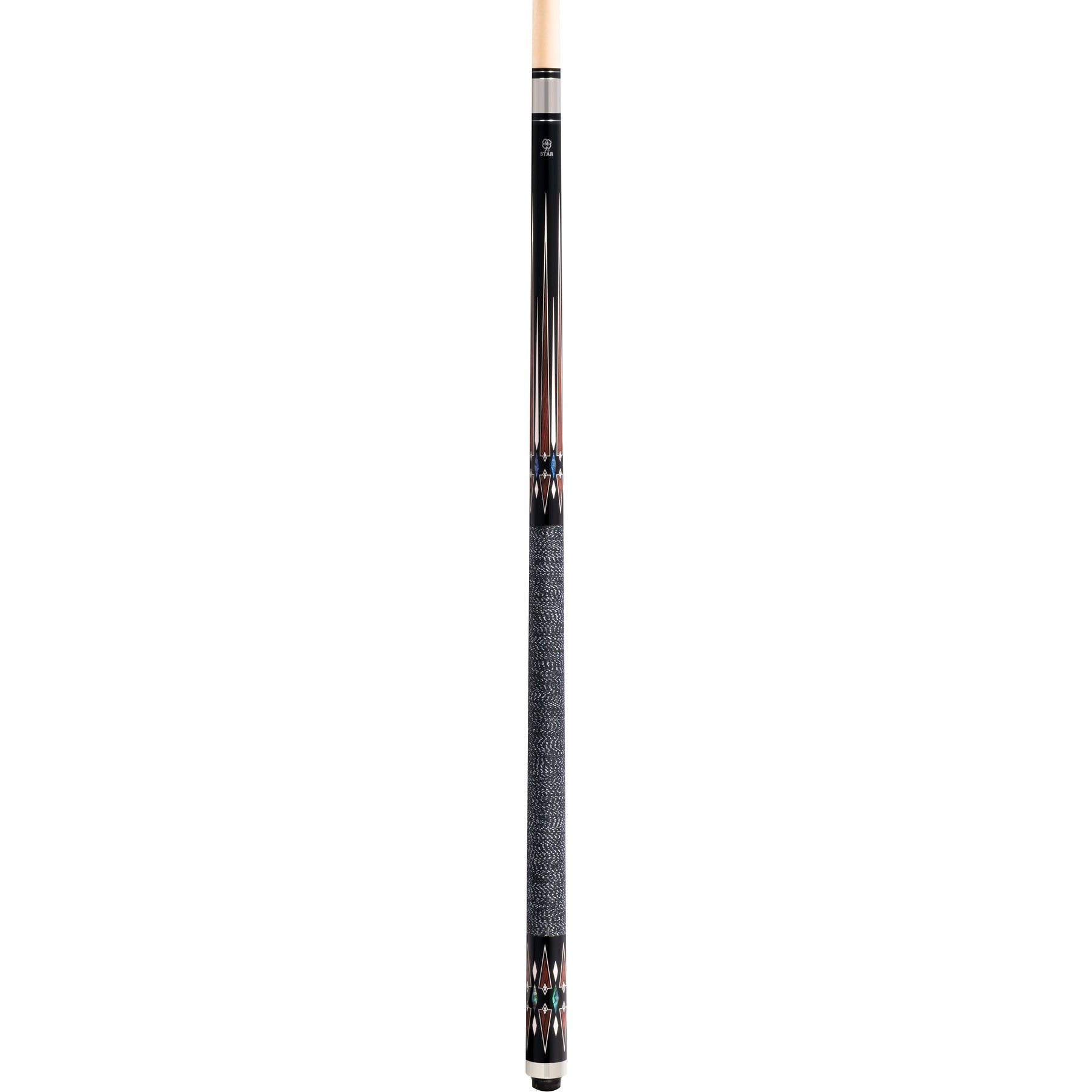 Full view of the S84 pool cue with Irish linen wrap.