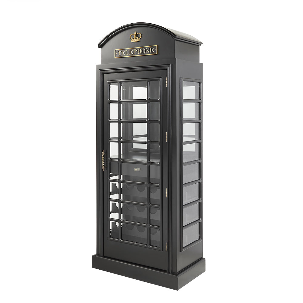 Old English Phone Booth Bar Cabinet - RAM Game Room OEBRCB
