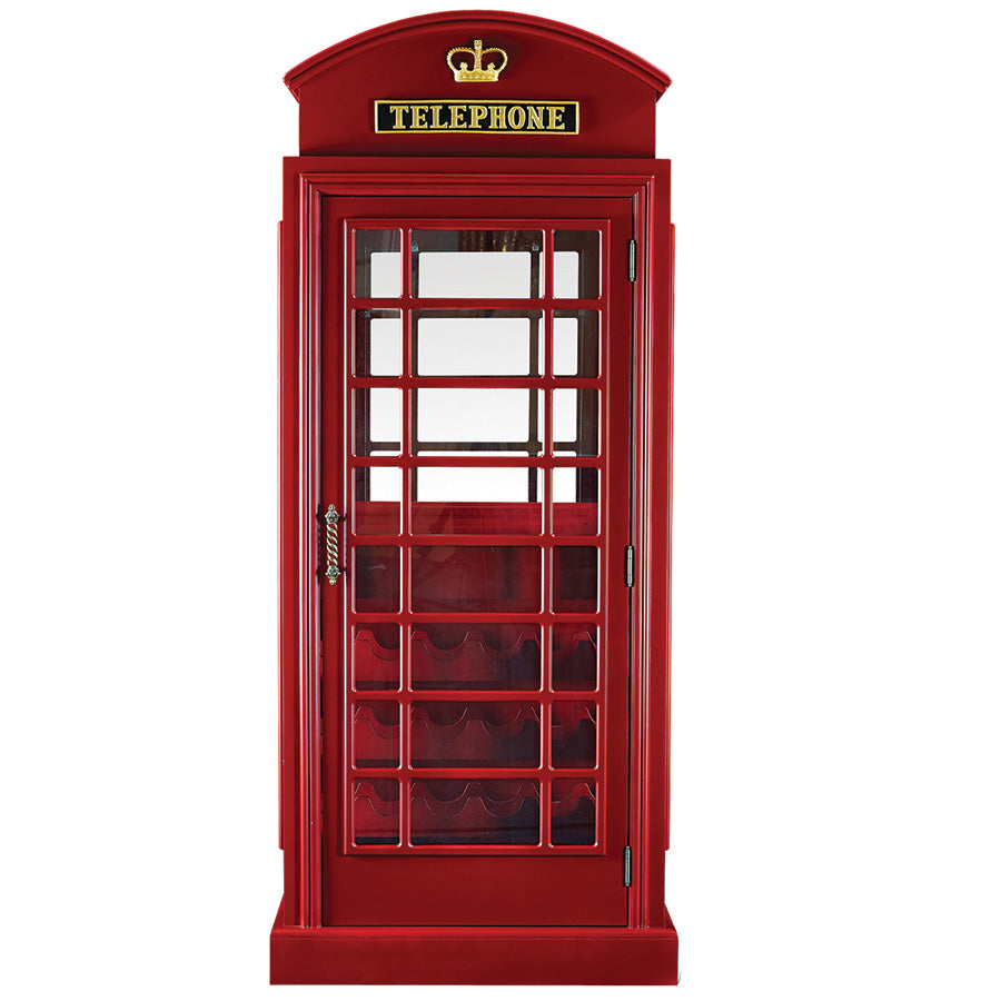 Old English Phone Booth Bar Cabinet - RAM Game Room OEBRCB