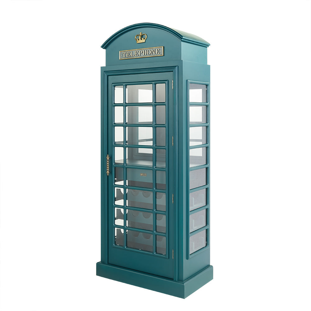 Old English Phone Booth Bar Cabinet - RAM Game Room OEBRCB