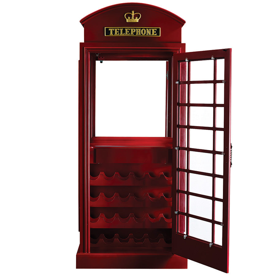 Old English Phone Booth Bar Cabinet - RAM Game Room OEBRCB