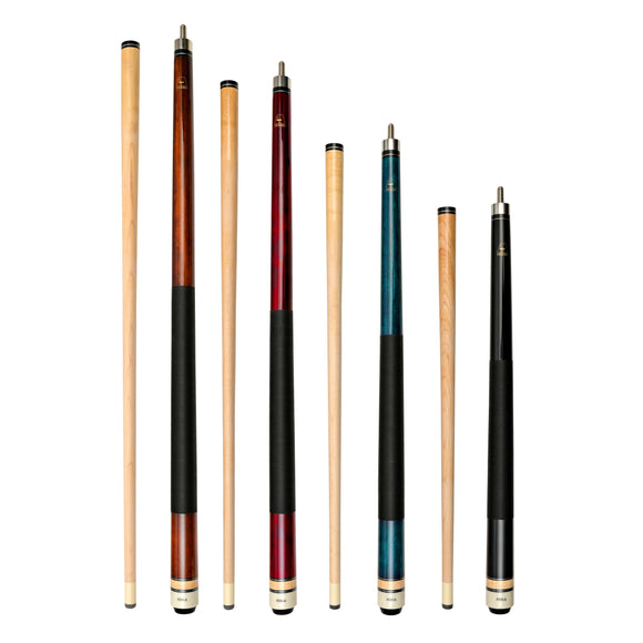 Aska Set of 4 Short Kids Pool Cue Sticks LCS, Stained Maple, Canadian Hardrock Maple Shaft, 13mm Tip, Mixed Lengths 36