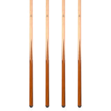 Set of 4 19-Ounce Aska SP1 Malaswood Sneaky Pete Billiard Pool Cue Sticks, 58" Hard Rock Canadian Maple, 13mm Hard Le Pro Tip, 2-Piece Construction. SP1S4