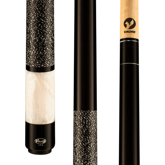 Viking Storm ST0702 pool cue with black speckled grip and light wood shaft.