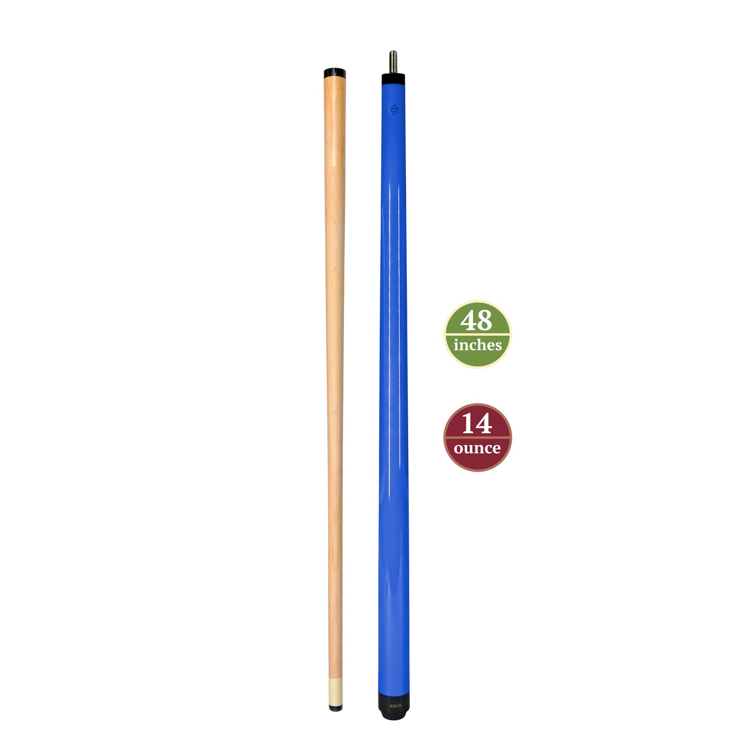 ASKA Short Pool Cue Electric Blue 48" Stick, SWP48B