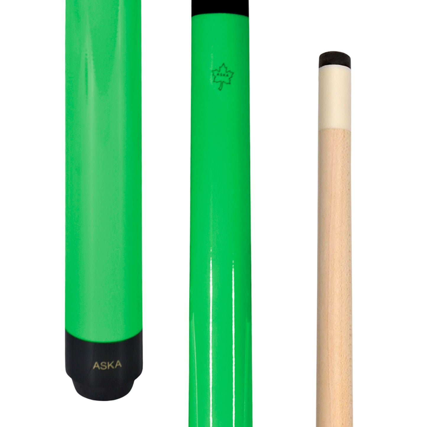 ASKA Short Pool Cue Matte Colour Blue, Pink, Orange or Green, 48" Stick, SWP48