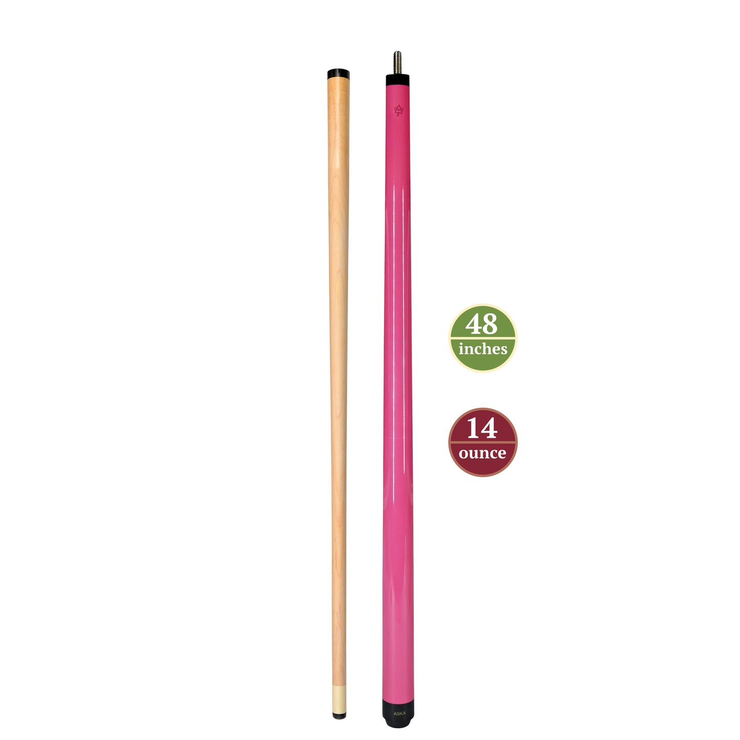 ASKA Short Pool Cue Neon Pink 48" Stick, SWP48P